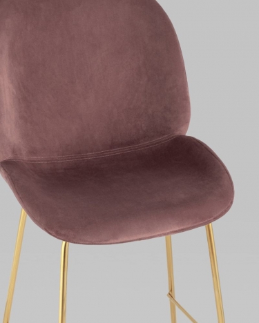 Стул полубарный Stool Group Beetle со спинкой gold Темно-розовый