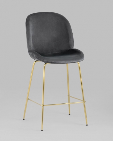 Стул полубарный Stool Group Beetle со спинкой gold Серый