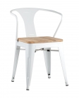 Стул с подлокотниками Stool Group TOLIX ARM WOOD Белый