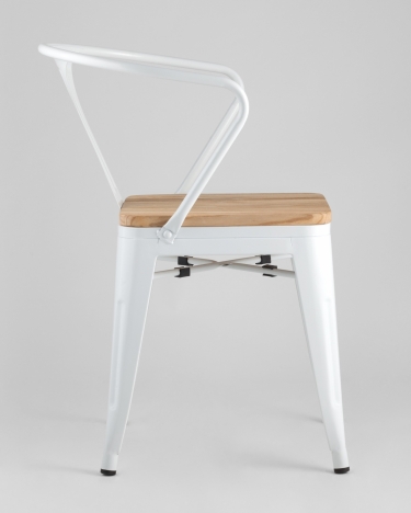 Стул с подлокотниками Stool Group TOLIX ARM WOOD Белый