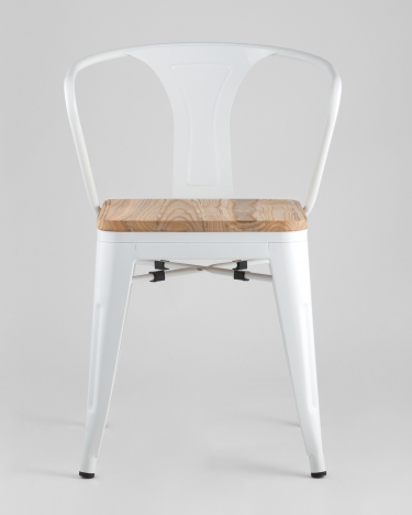 Стул с подлокотниками Stool Group TOLIX ARM WOOD Белый