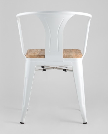 Стул с подлокотниками Stool Group TOLIX ARM WOOD Белый
