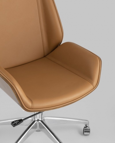 Кресло руководителя Stool Group TopChairs Crown экокожа Коричневое