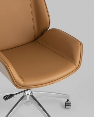 Офисное кресло Stool Group TopChairs Crown 2 экокожа Коричневое