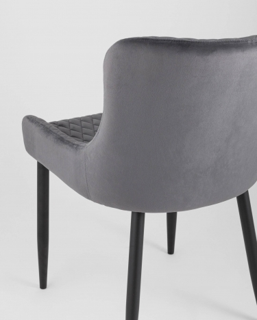 Стул мягкий Stool Group Ститч велюр Серый