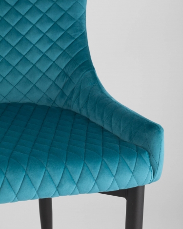 Стул мягкий Stool Group Ститч велюр Темно-бирюзовый