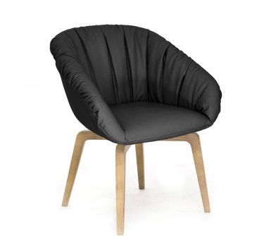 Кресло для посетителя Profoffice ALMA WOOD SOFT L3 oak Dakota black