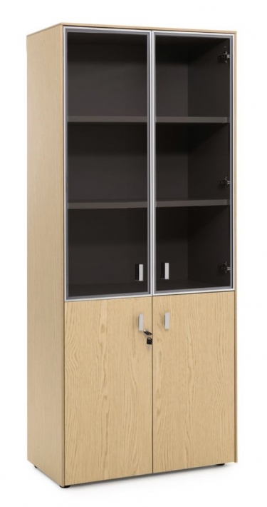 Шкаф комбинированный H.197 Profoffice EXE 101 714 OAK 07 Дуб светлый Хром