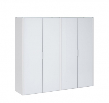 Каркас шкаф высокий, 4 двери Profoffice GALA LIB4/980 WHITE GLASS Белый