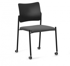 Кресло на колесах без подлокотников Profoffice PINKO plastic cast black Montana 804 noArms Серый Черный
