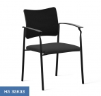 Кресло на черных опорах, обитое, с подлокотниками Profoffice PINKO UPH 4legs black SLW 50 Arms Черное