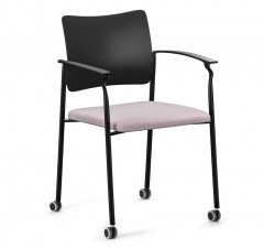 Кресло на колесах, с подлокотниками Profoffice PINKO plastic cast black Jade9502 Arms Серый Черный