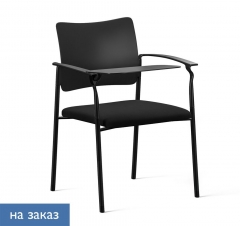 Кресло на черных опорах со столиком Profoffice PINKO plastic 4legs black SLW 50 Arms+WT Черное