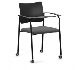 Кресло на колесах, со столиком Profoffice PINKO plastic cast black Montana 804 Arms+WT Серый Черный