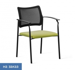 Кресло на черных опорах, с подлокотниками Profoffice Pinko Mesh 4legs black SLW 50 Arms Зеленый Черный