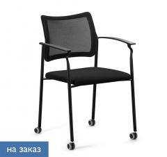 Кресло на колесах, с подлокотниками Profoffice Pinko Mesh cast black SLW 50 Arms Черное