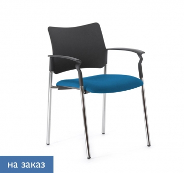 Кресло на опорах, с подлокотниками Profoffice Pinko plastic 4legs SLW 58 Arms Голубой Черный Хром
