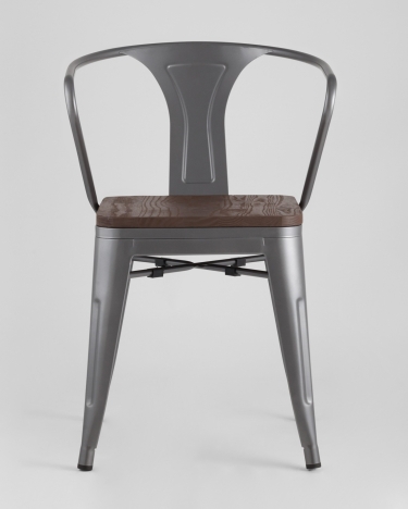Стул Stool Group TOLIX ARM WOOD с подлокотниками Серебристый