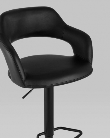 Стул барный регулируемый Stool Group Рич экокожа Черный