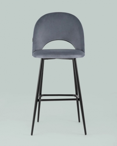 Стул барный Stool Group Меган Б велюр Серый