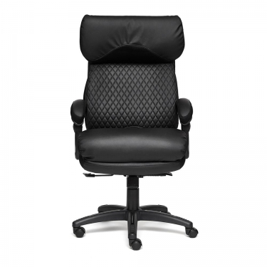 Кресло Tetchair CHIEF кож/зам/ткань, черный/черный стеганный/черный, 36-6/36-6/11