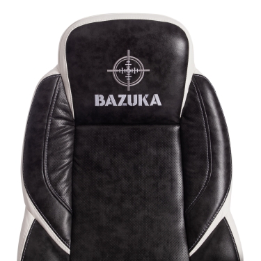 Кресло Tetchair BAZUKA кож/зам, серый/белый , 2TONE/2TONE перф/36-01