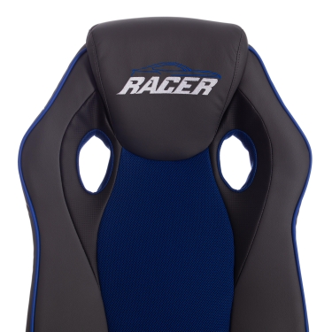 Кресло Tetchair RACER кож/зам/ткань, металлик/синий, 36/10