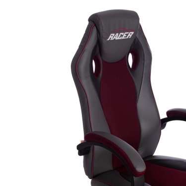 Кресло Tetchair RACER GT new кож/зам/ткань, металлик/бордо, 36/13