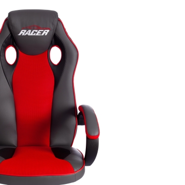 Кресло Tetchair RACER GT new кож/зам/ткань, металлик/красный, 36/08
