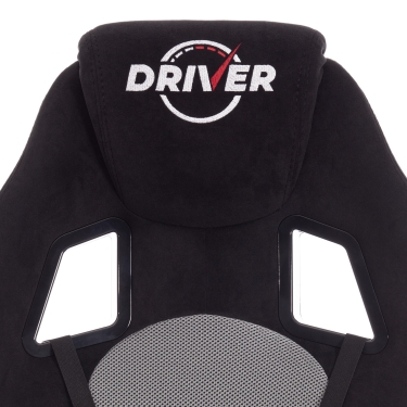 Кресло Tetchair DRIVER 22 флок/ткань, черный/серый, 35/TW-12