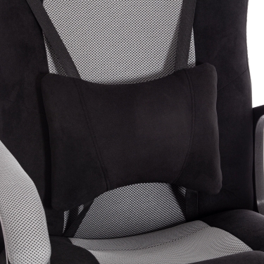 Кресло Tetchair DRIVER 22 флок/ткань, черный/серый, 35/TW-12