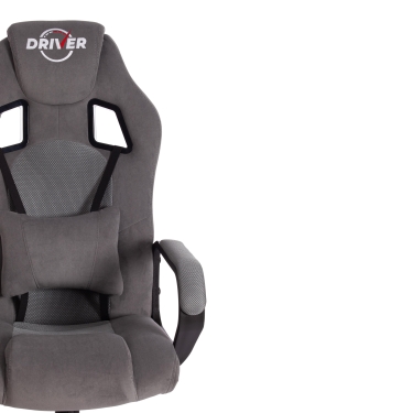 Кресло Tetchair DRIVER 22 флок/ткань, серый/серый, 29/TW-12