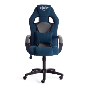 Кресло Tetchair DRIVER 22 флок/ткань, синий/серый, 32/TW-12