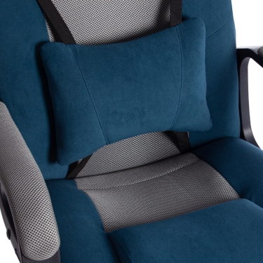 Кресло Tetchair DRIVER 22 флок/ткань, синий/серый, 32/TW-12