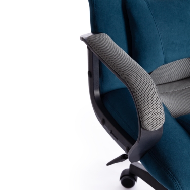 Кресло Tetchair DRIVER 22 флок/ткань, синий/серый, 32/TW-12