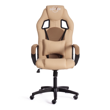 Кресло Tetchair DRIVER 22 кож/зам/ткань, бежевый/бронза, 36-34/TW-21