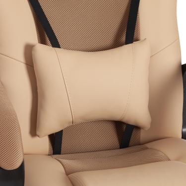 Кресло Tetchair DRIVER 22 кож/зам/ткань, бежевый/бронза, 36-34/TW-21