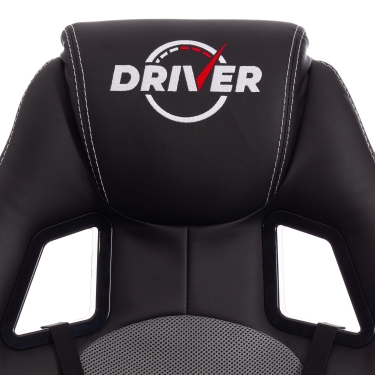 Кресло Tetchair DRIVER 22 кож/зам/ткань, черный/серый, 36-6/TW-12