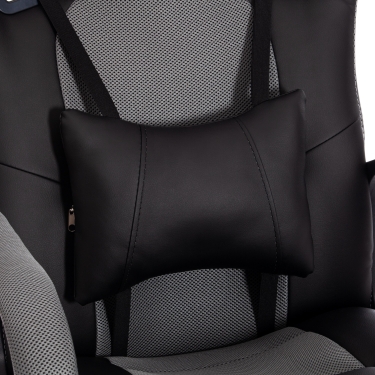 Кресло Tetchair DRIVER 22 кож/зам/ткань, черный/серый, 36-6/TW-12