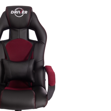 Кресло Tetchair DRIVER 22 кож/зам/ткань, черный/бордо, 36-6/TW-13