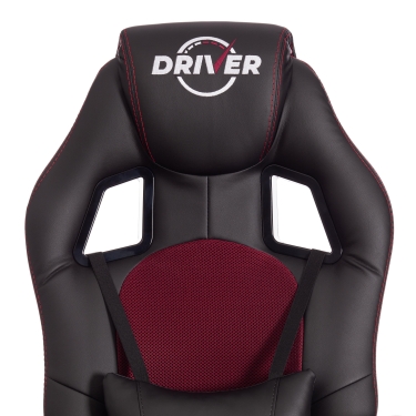 Кресло Tetchair DRIVER 22 кож/зам/ткань, черный/бордо, 36-6/TW-13