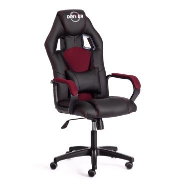 Кресло Tetchair DRIVER 22 кож/зам/ткань, черный/бордо, 36-6/TW-13