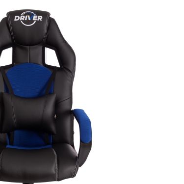 Кресло Tetchair DRIVER 22 кож/зам/ткань, черный/синий, 36-6/TW-10