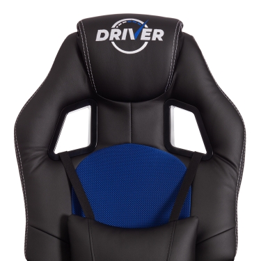 Кресло Tetchair DRIVER 22 кож/зам/ткань, черный/синий, 36-6/TW-10