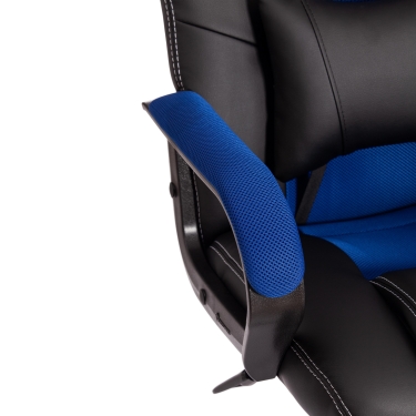 Кресло Tetchair DRIVER 22 кож/зам/ткань, черный/синий, 36-6/TW-10