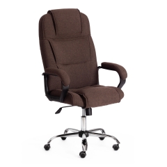 Кресло Tetchair BERGAMO хром 22 ткань, коричневый, 3М7-147