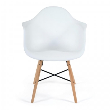 Кресло Tetchair CINDY EAMES mod. 919 Белый/white with natural legs