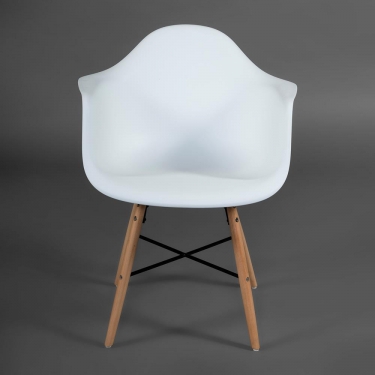 Кресло Tetchair CINDY EAMES mod. 919 Белый/white with natural legs
