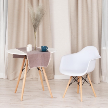 Кресло Tetchair CINDY EAMES mod. 919 Белый/white with natural legs