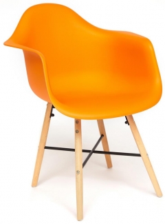Кресло Tetchair CINDY EAMES mod. 919 Оранжевый/orange with natural legs